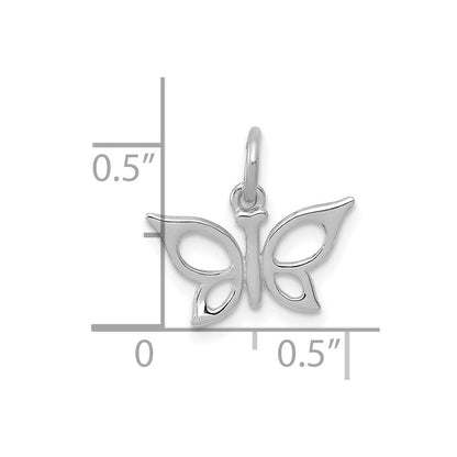 14K Weißgold Poliert Schmetterling Charm