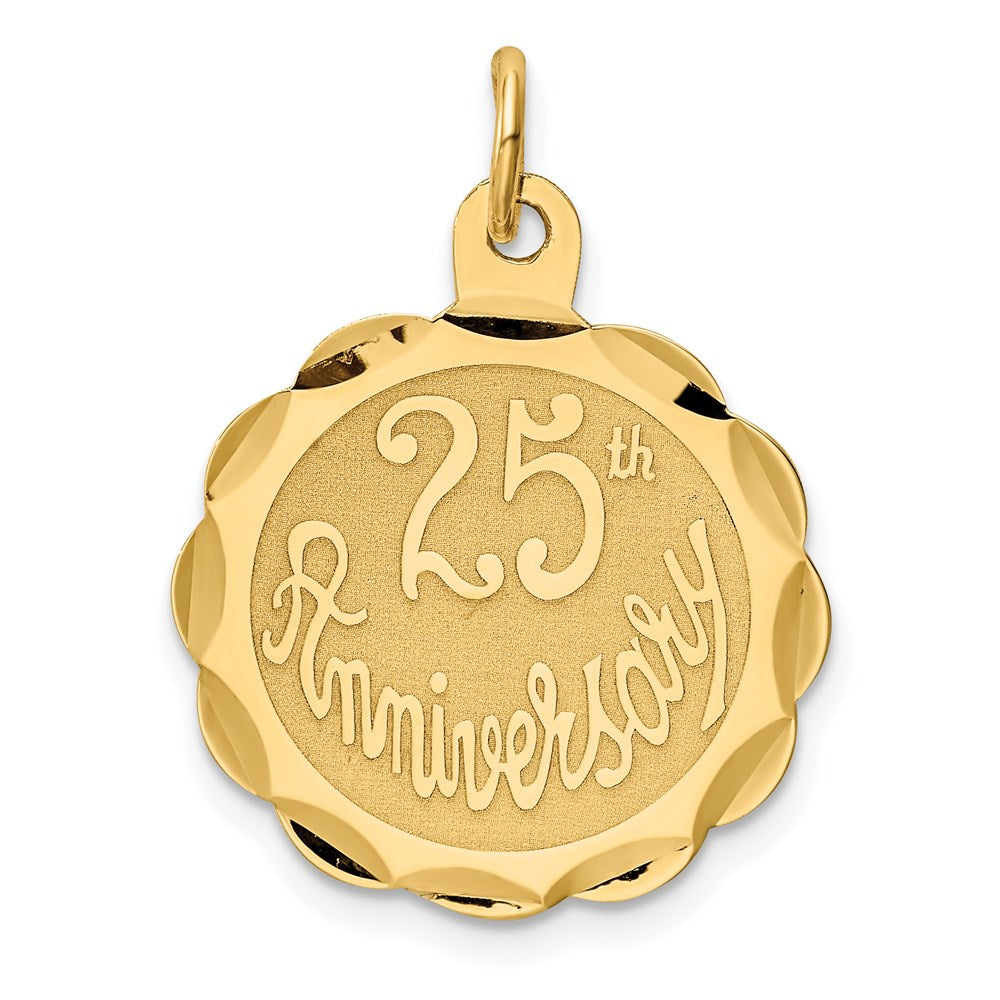 14K Gelbgold Scheiben-Charm „25. Jubiläum“