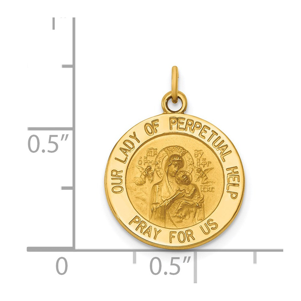 14K Gelbgold Medaille "Unsere Liebe Frau von der immerwährenden Hilfe" Charm