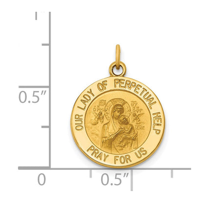 14K Gelbgold Medaille "Unsere Liebe Frau von der immerwährenden Hilfe" Charm