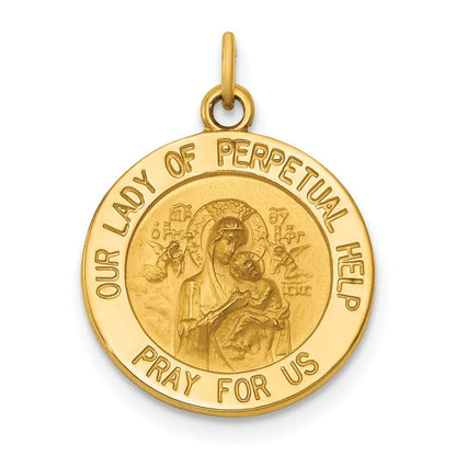 14K Gelbgold Medaille "Unsere Liebe Frau von der immerwährenden Hilfe" Charm