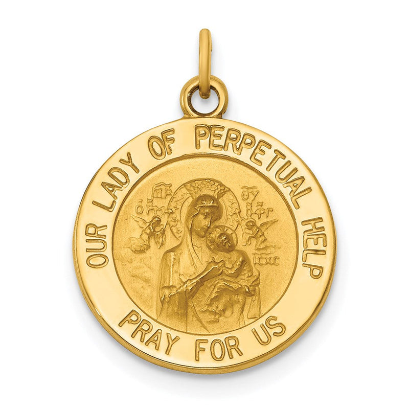 14K Gelbgold Medaille "Unsere Liebe Frau von der immerwährenden Hilfe" Charm