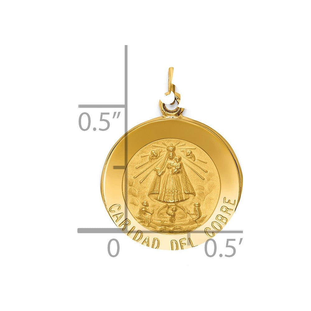 14K Gelbgold Anhänger mit Caridad-Del-Cobre-Medaille