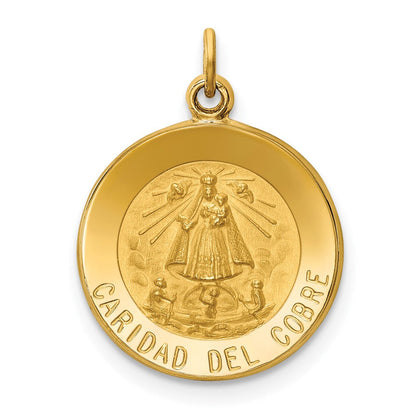 14K Gelbgold Anhänger mit Caridad-Del-Cobre-Medaille