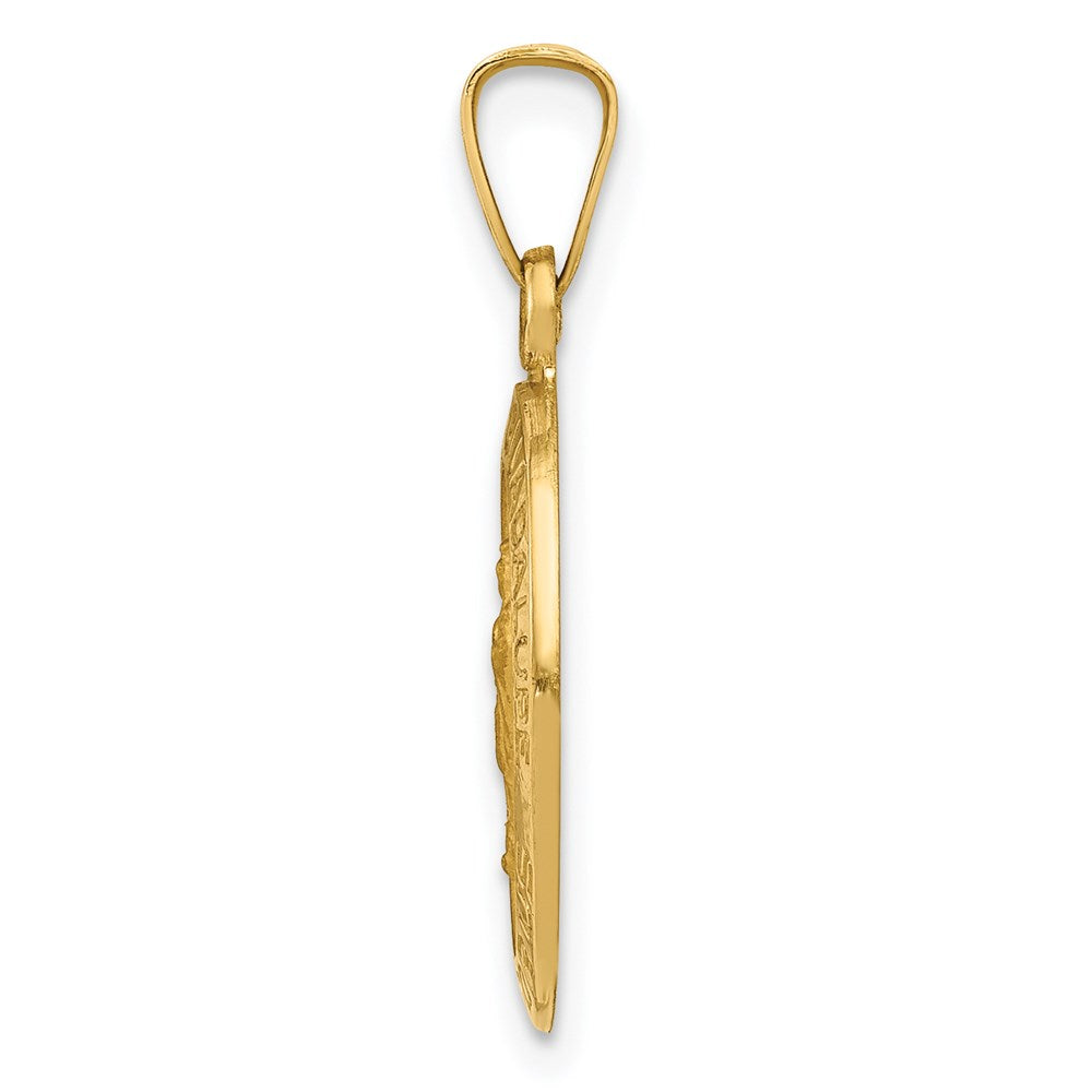 14K Gelbgold 14K Hohl Our Damen Of Guadalupe Medaille Charm
