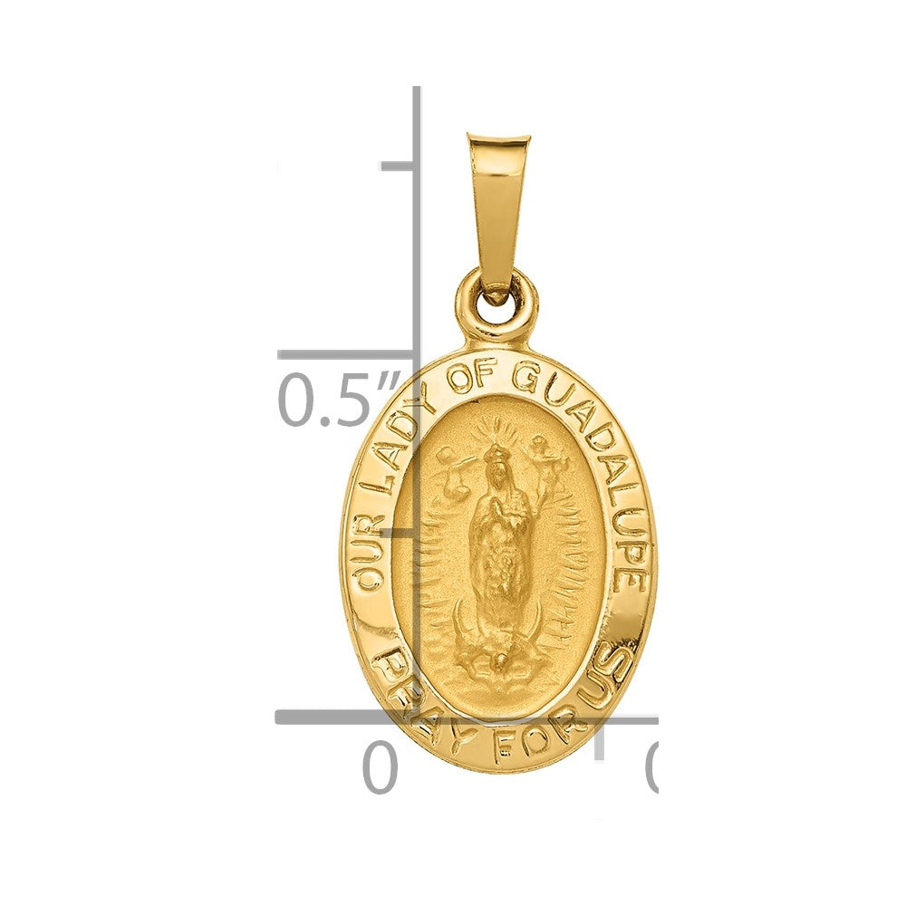 14K Gelbgold 14K Hohl Our Damen Of Guadalupe Medaille Charm