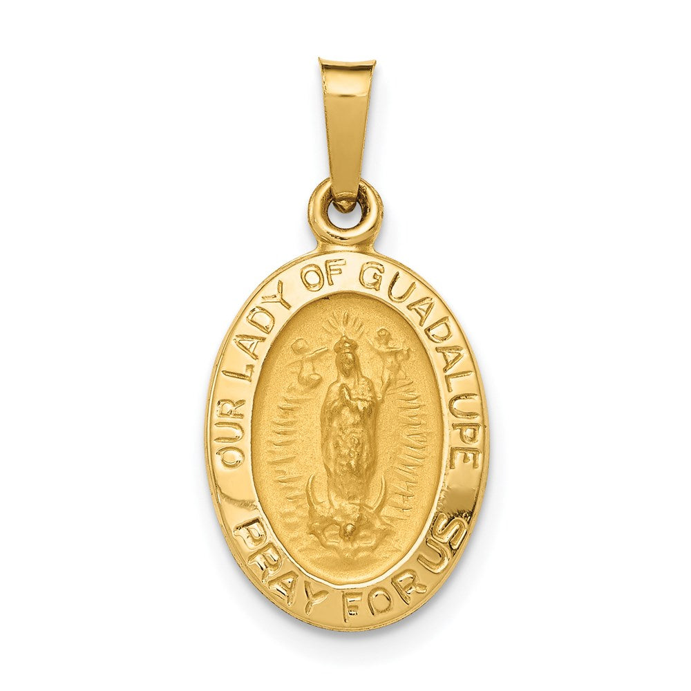 14K Gelbgold 14K Hohl Our Damen Of Guadalupe Medaille Charm