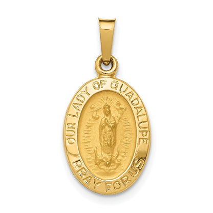 14K Gelbgold 14K Hohl Our Damen Of Guadalupe Medaille Charm