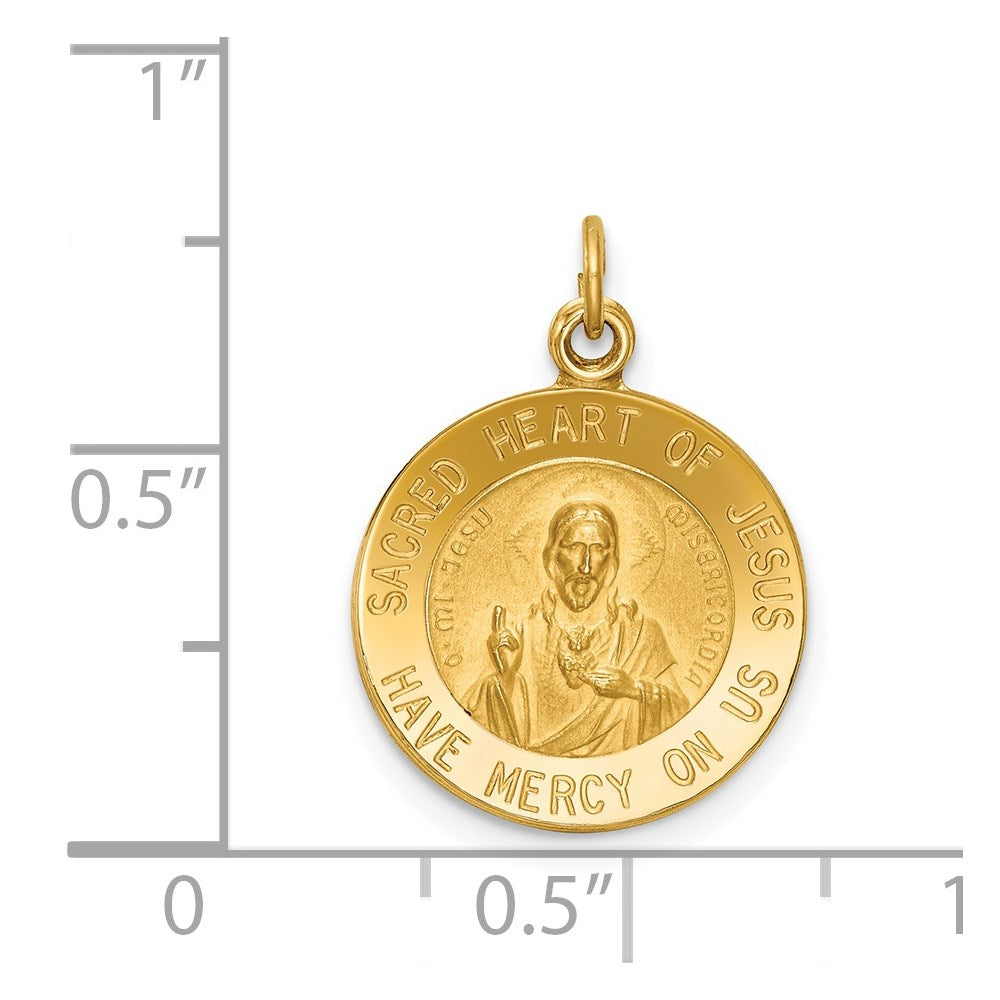 14K Gelbgold Herz-Jesu-Medaille Charm