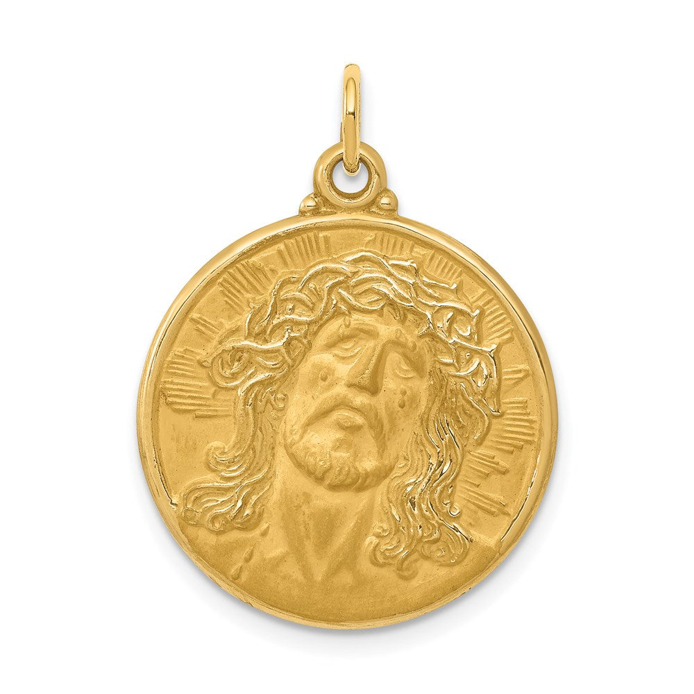 14K Gelbgold Jesus-Medaille-Anhänger