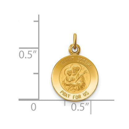 14K Gelbgold Heiliger-Josef-Medaille-Charm