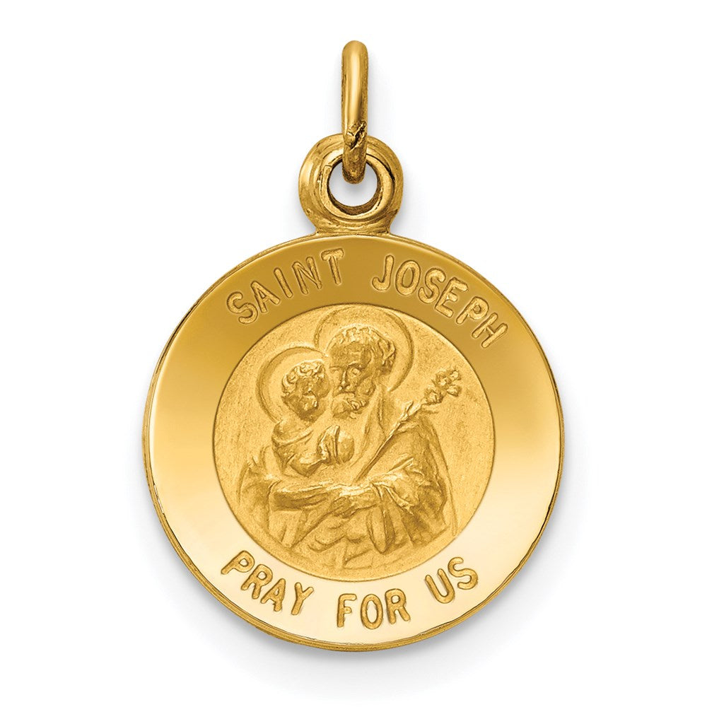 14K Gelbgold Heiliger-Josef-Medaille-Charm
