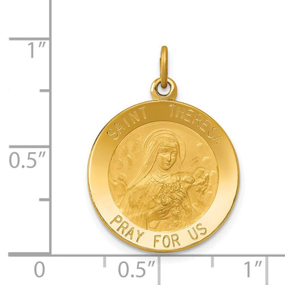 14K Gelbgold Heilige Theresa Medaille Charm