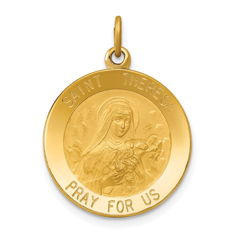 14K Gelbgold Heilige Theresa Medaille Charm