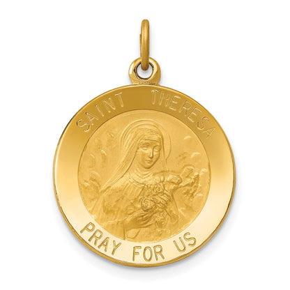 14K Gelbgold Heilige Theresa Medaille Charm