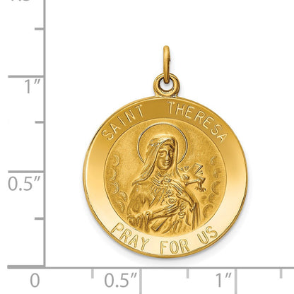14k Gelbgold Anhänger mit heiliger Theresa Medaille