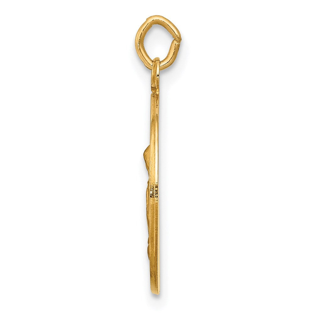 14K Gelbgold Heilige Anna Medaille Charm