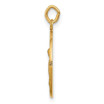 14K Gelbgold Heilige Anna Medaille Charm