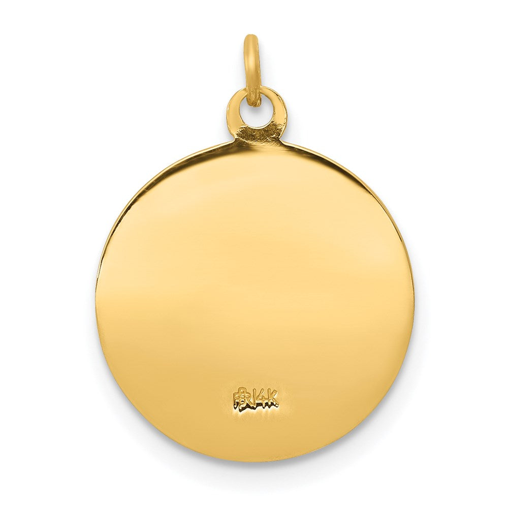 14K Gelbgold Heilige Anna Medaille Charm