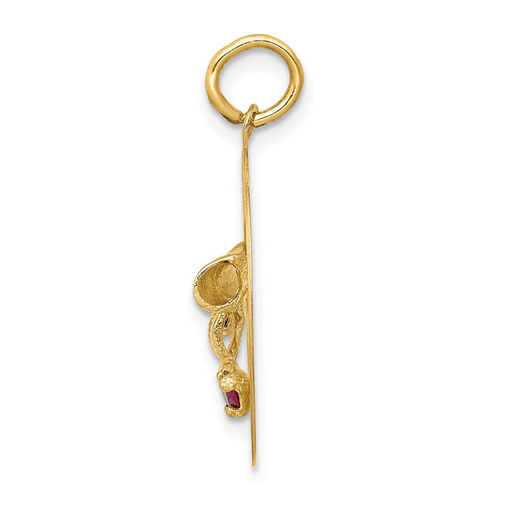 14K Gelbgold Charm „Graduation Day“ mit synthetischen Steinen