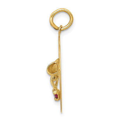 14K Gelbgold Charm „Graduation Day“ mit synthetischen Steinen