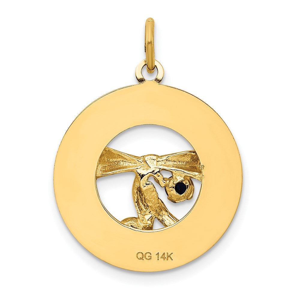 14K Gelbgold Charm „Graduation Day“ mit synthetischen Steinen