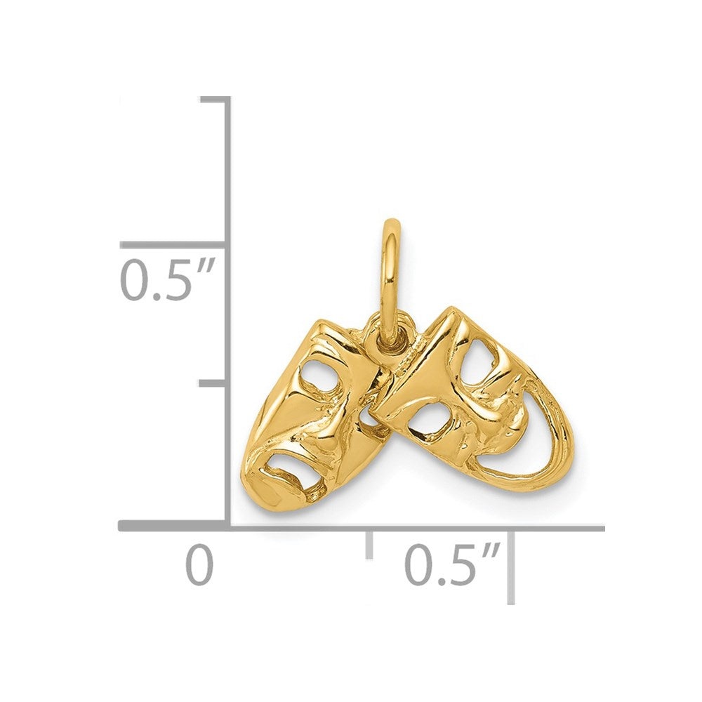14K Gelbgold 14K Comedy/tragedy 2-piece Charm