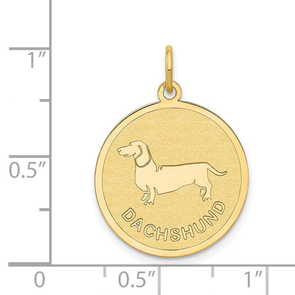 14K Gelbgold Dackel-Scheiben-Charm