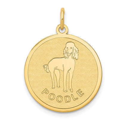 14K Gelbgold Pudel-Scheiben-Charm