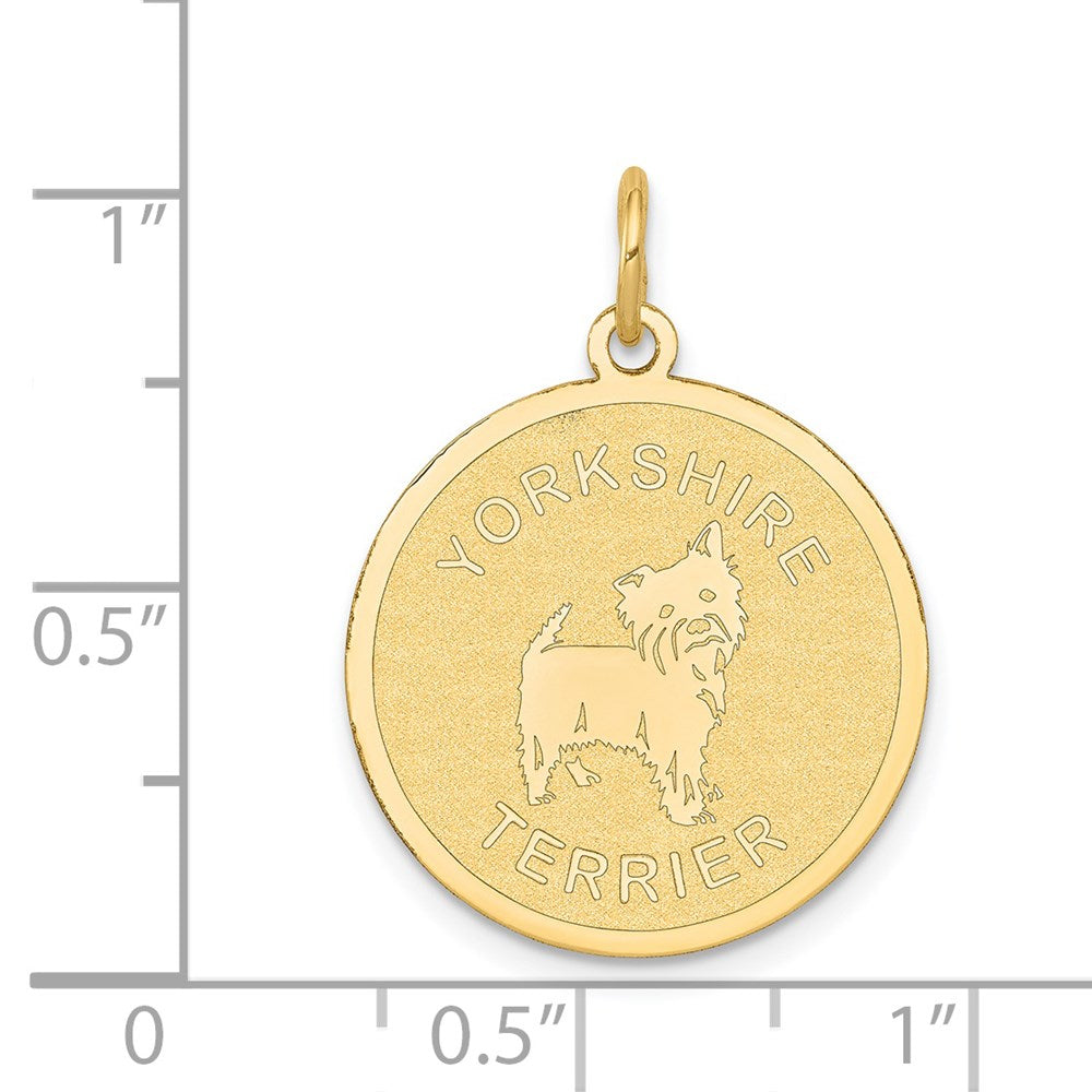 14K Gelbgold Yorkshire-Terrier-Scheibencharm
