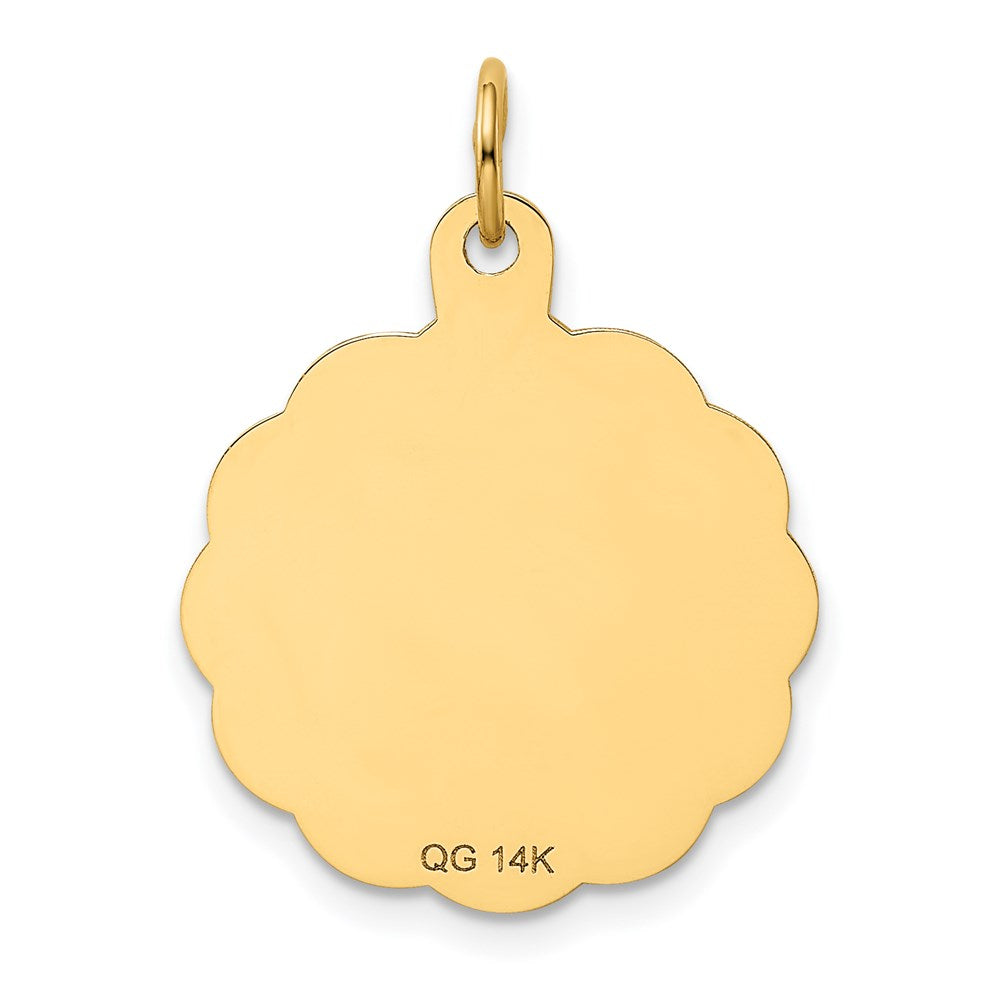 14K Gelbgold Baseball-Scheiben-Charm