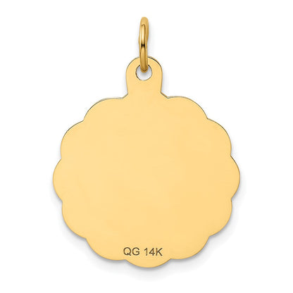 14K Gelbgold Baseball-Scheiben-Charm