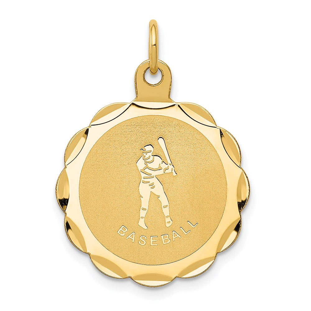 14K Gelbgold Baseball-Scheiben-Charm