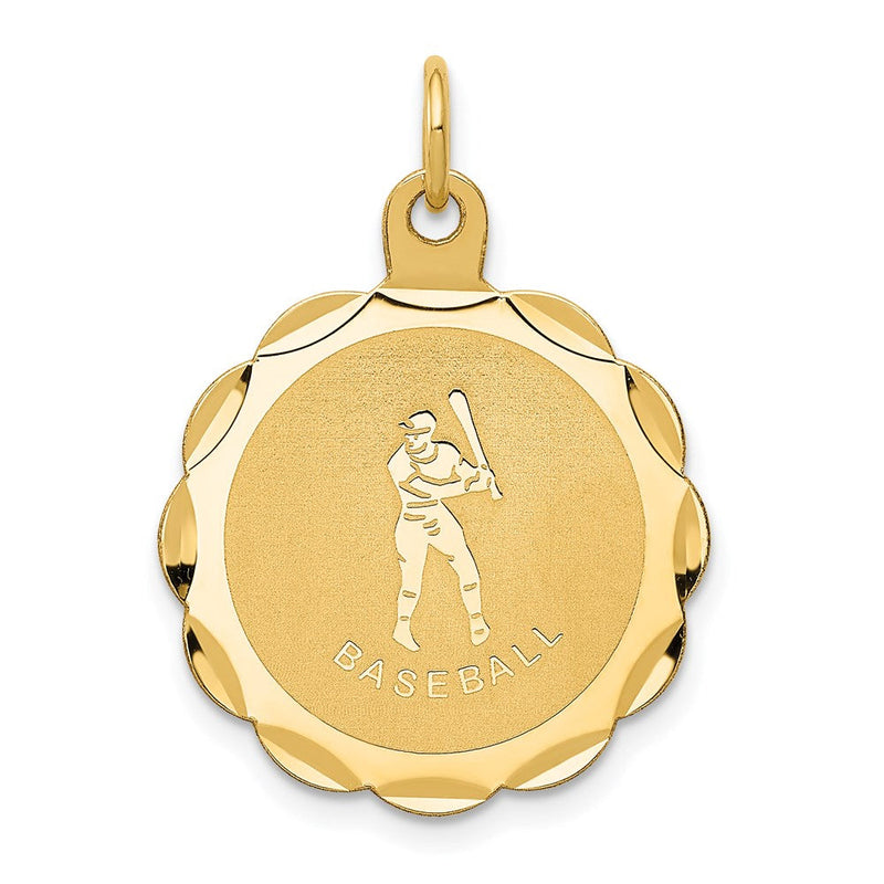 14K Gelbgold Baseball-Scheiben-Charm