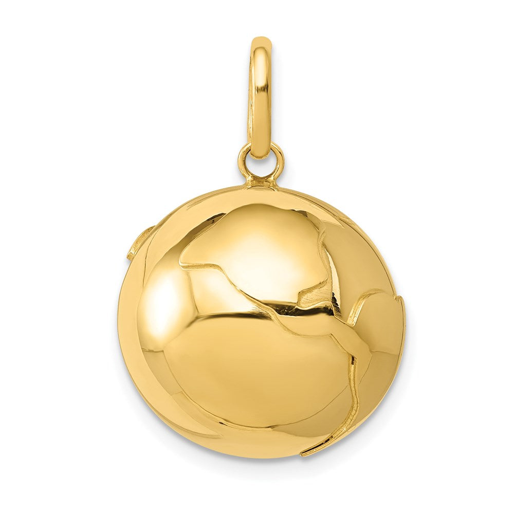 14K Gelbgold 3D-Globus-Charm