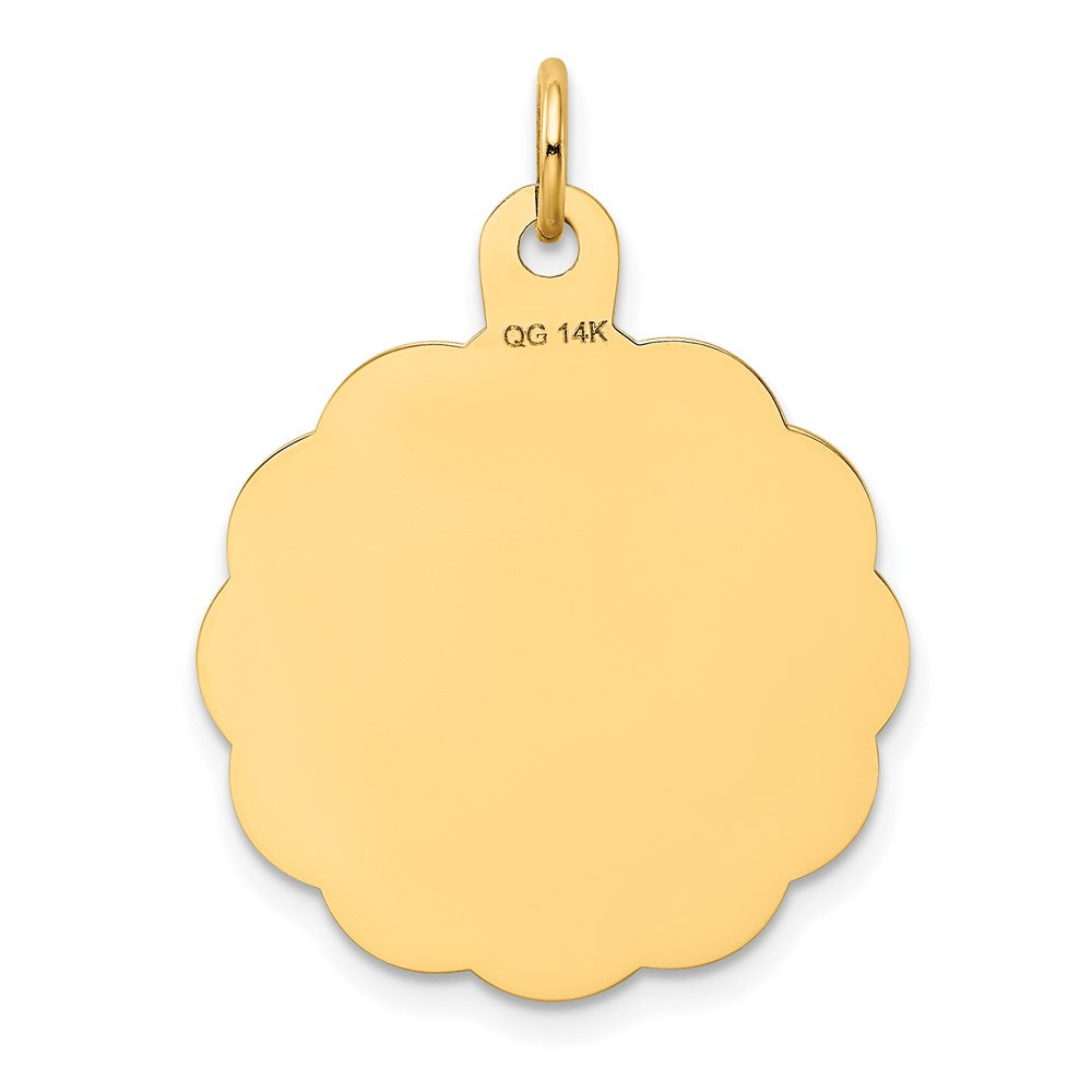 14K Gelbgold Hochzeitsglocken Gravierbarer Scheiben-Charm