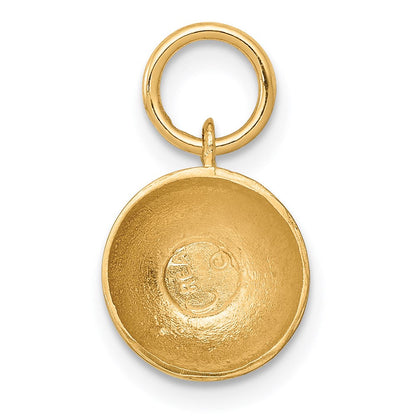 14K Gelbgold Champagnerglas-Charm 3D