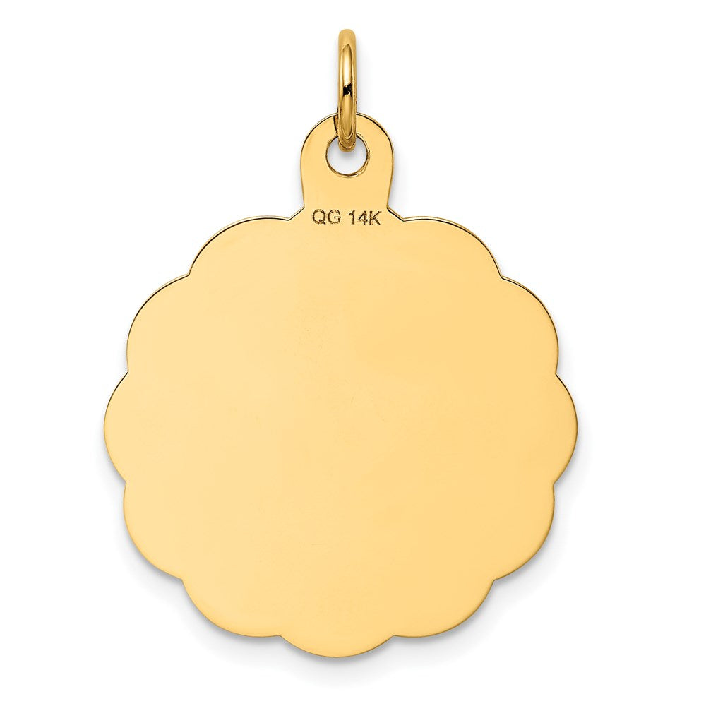 14K Gelbgold "WEDDING BELLS" gravierbarer Scheiben-Charm