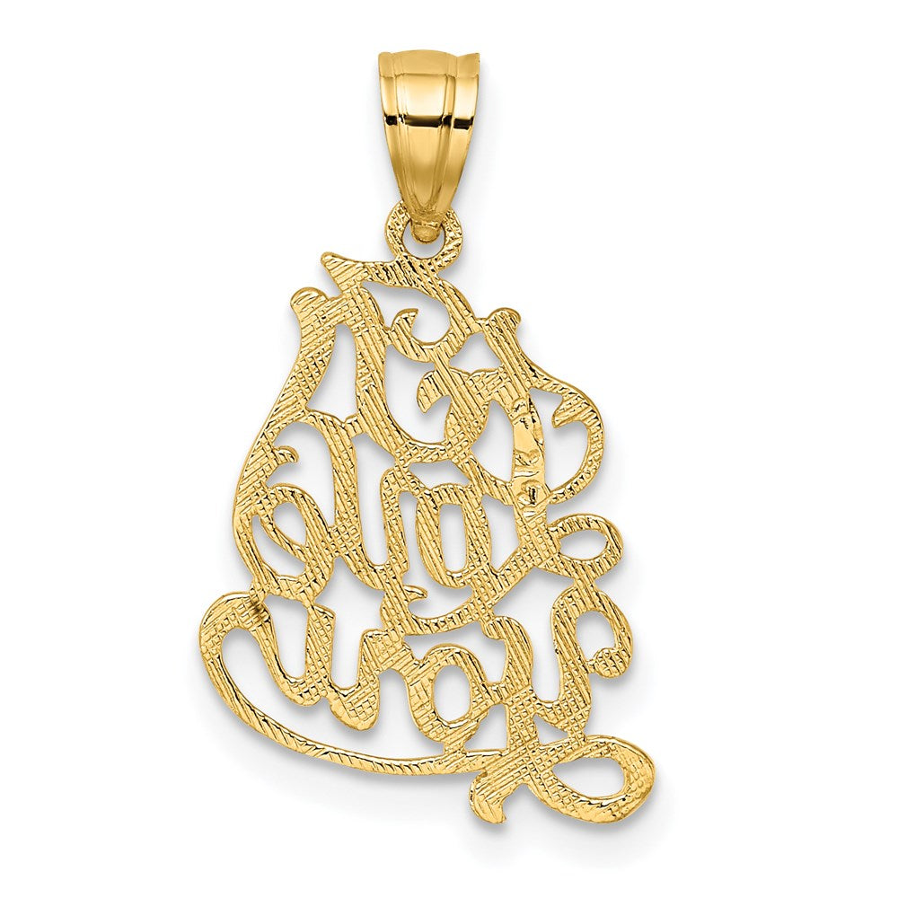 14K Gelbgold 14K I Liebe You Schreibschrift Charm
