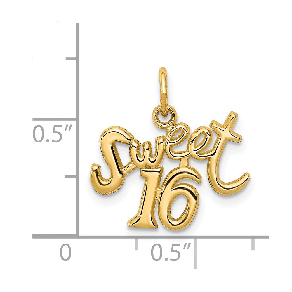 14K Gelbgold 14K Süß 16 Charm