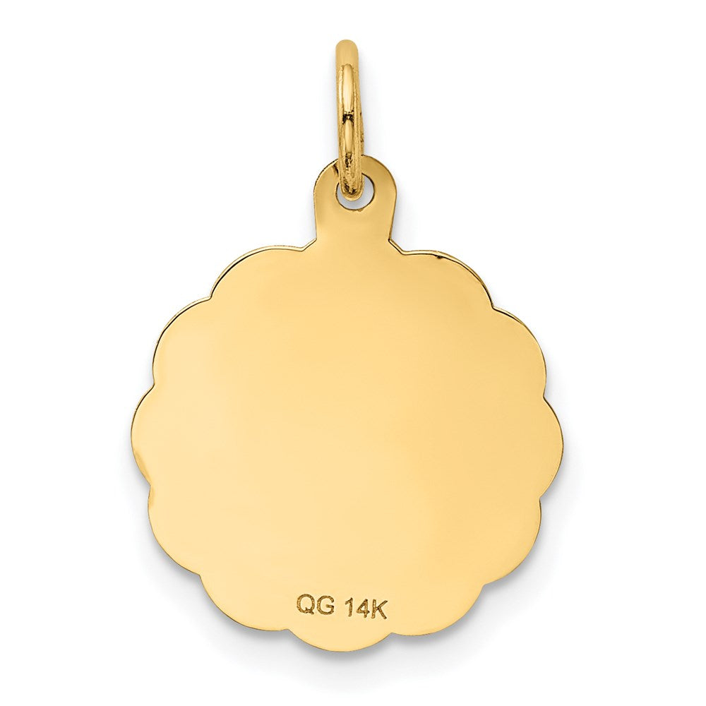 14K Gelbgold 14K Liebe Sentinment Gravierbar Charm