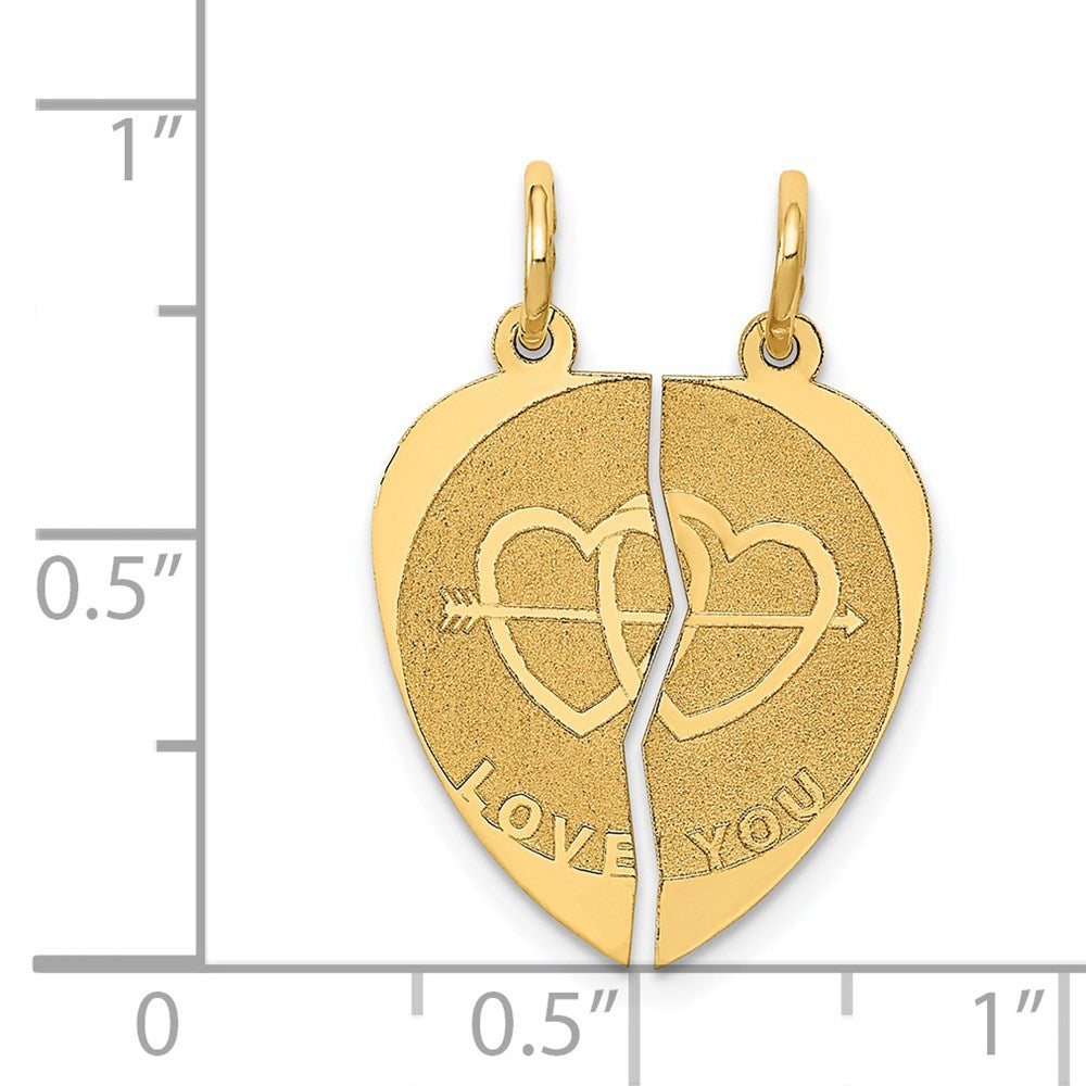 14K Gelbgold 14K Break-apart I Liebe You Charm