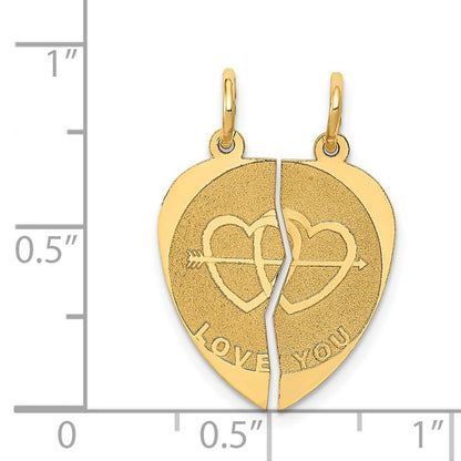 14K Gelbgold 14K Break-apart I Liebe You Charm