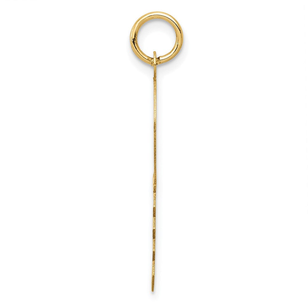 14K Gelbgold Poliert und Satiniert Herzen Flach Key Charm