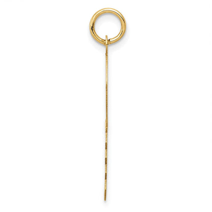 14K Gelbgold Poliert und Satiniert Herzen Flach Key Charm