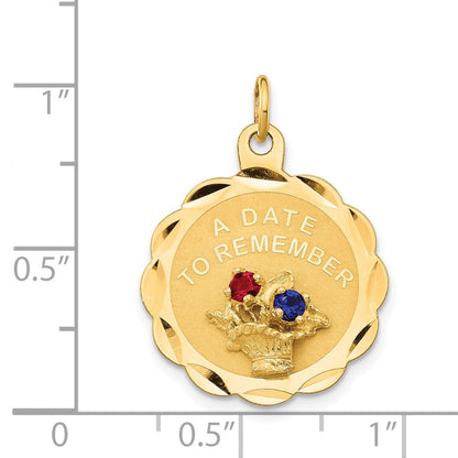 14K Gelbgold Charm „Ein Datum zum Erinnern“