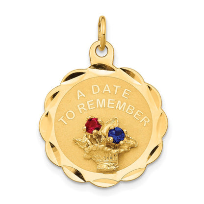 14K Gelbgold Charm „Ein Datum zum Erinnern“