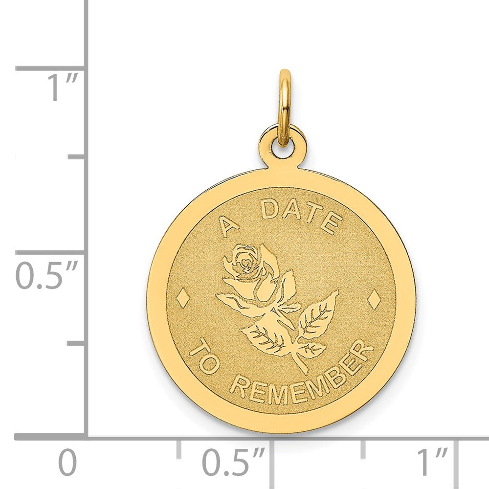 14K Gelbgold Charm „Ein Datum zum Erinnern“