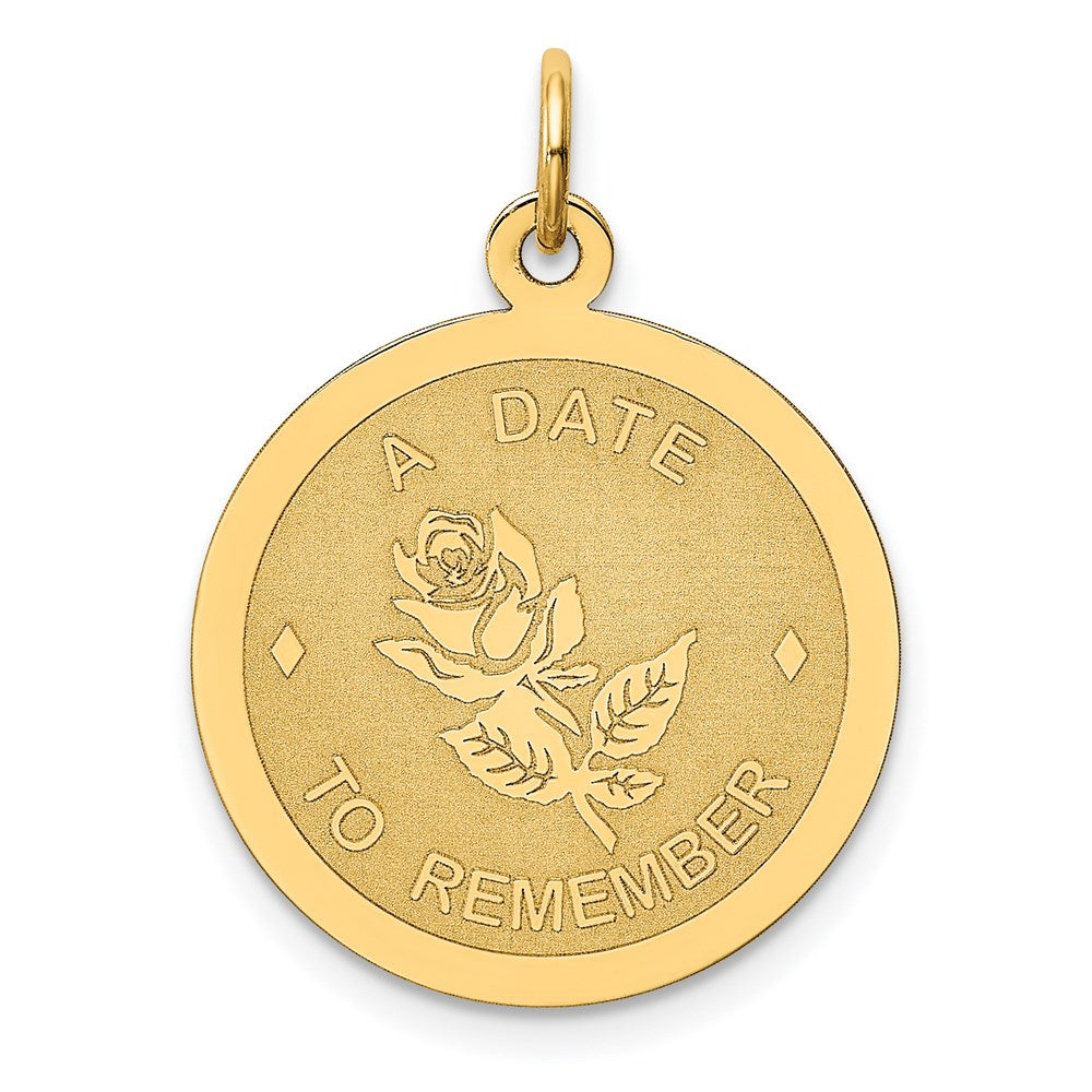 14K Gelbgold Charm „Ein Datum zum Erinnern“