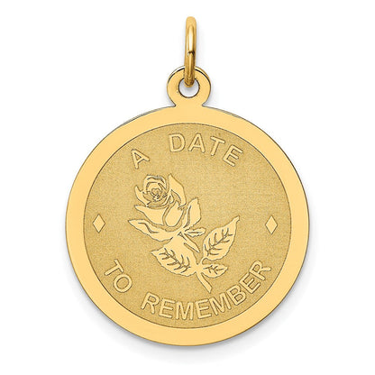 14K Gelbgold Charm „Ein Datum zum Erinnern“